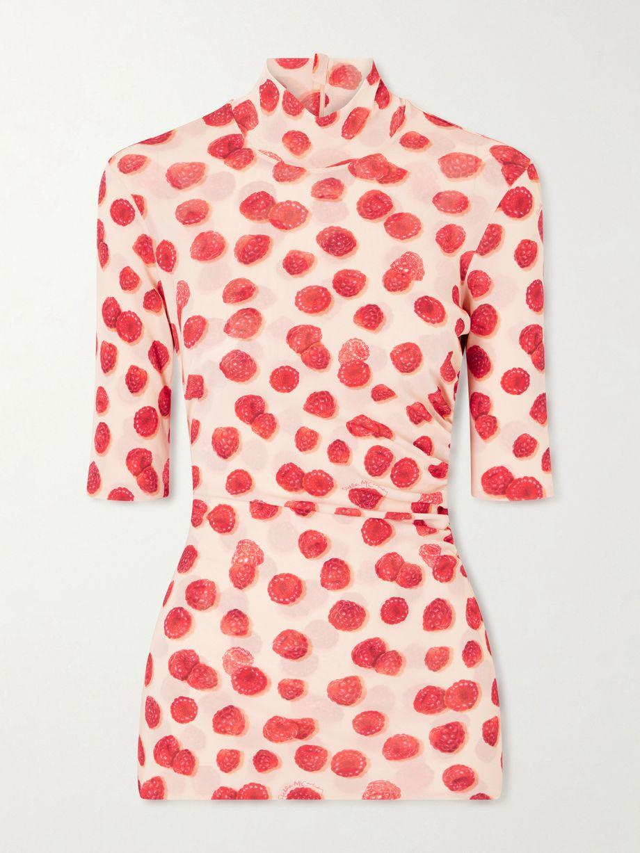 Gathered printed mesh T-shirt by STELLA MCCARTNEY