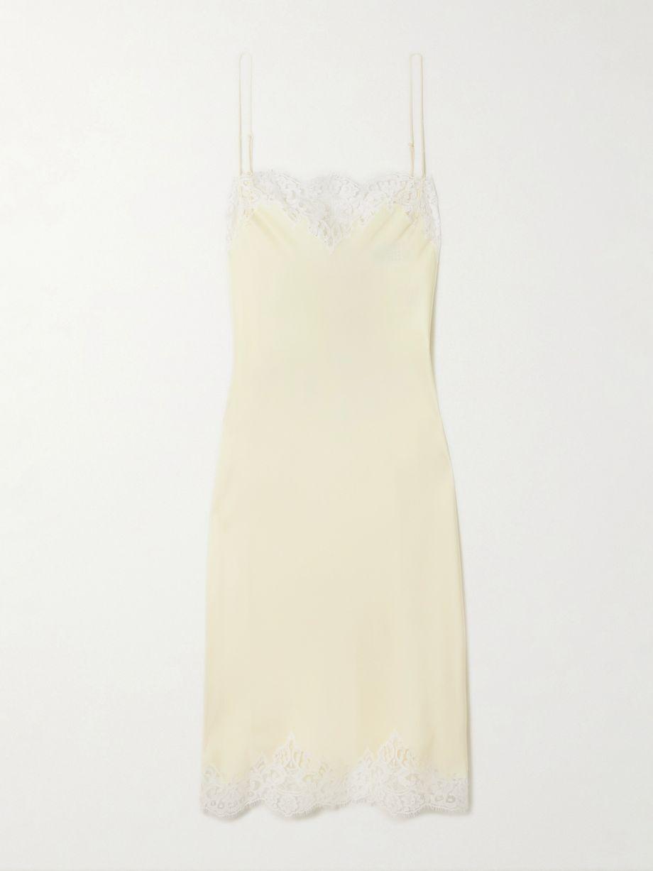 Iconic lace-trimmed satin midi dress by STELLA MCCARTNEY