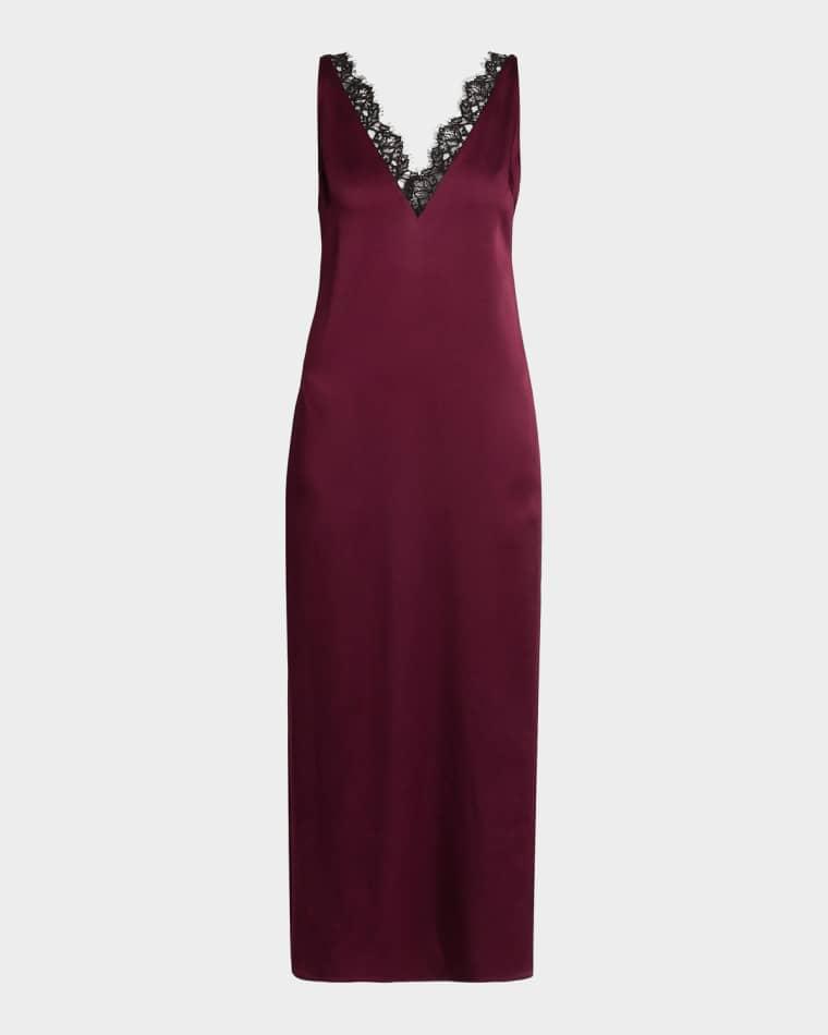 Lace-Trimmed Satin Slip Dress by STELLA MCCARTNEY