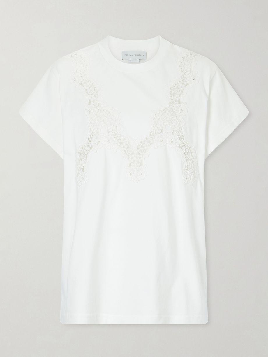 Lace-trimmed cotton-jersey T-shirt by STELLA MCCARTNEY