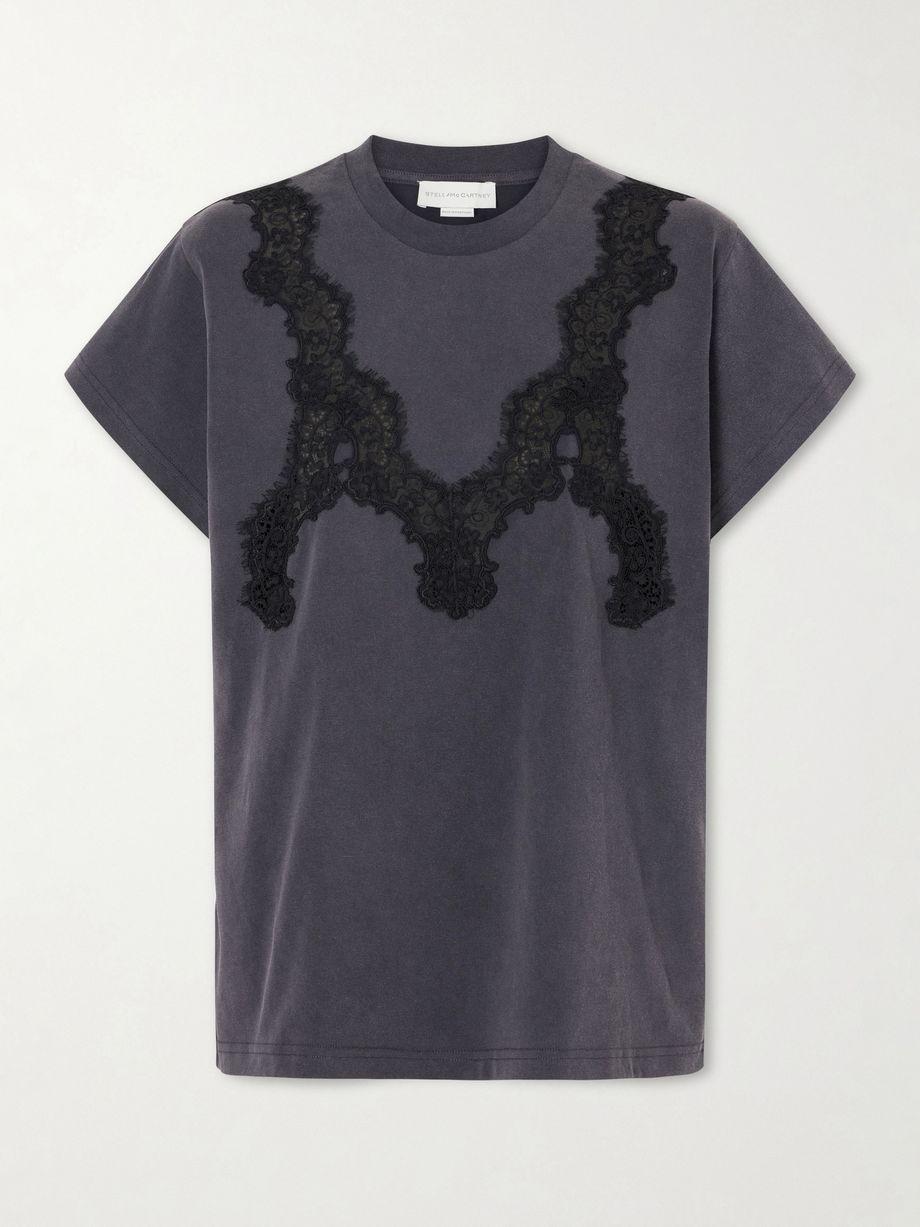 Lace-trimmed cotton-jersey T-shirt by STELLA MCCARTNEY