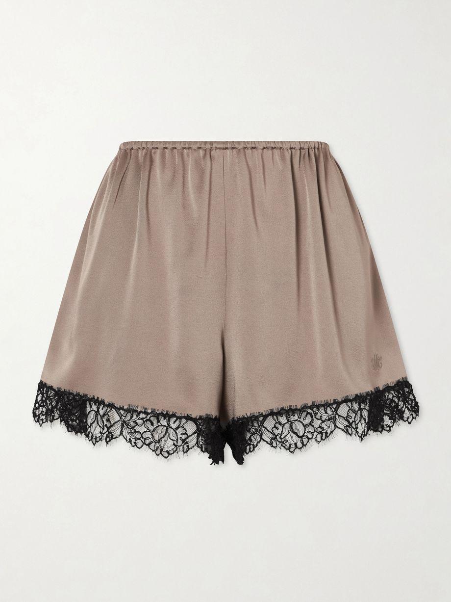 Lace-trimmed embroidered satin shorts by STELLA MCCARTNEY