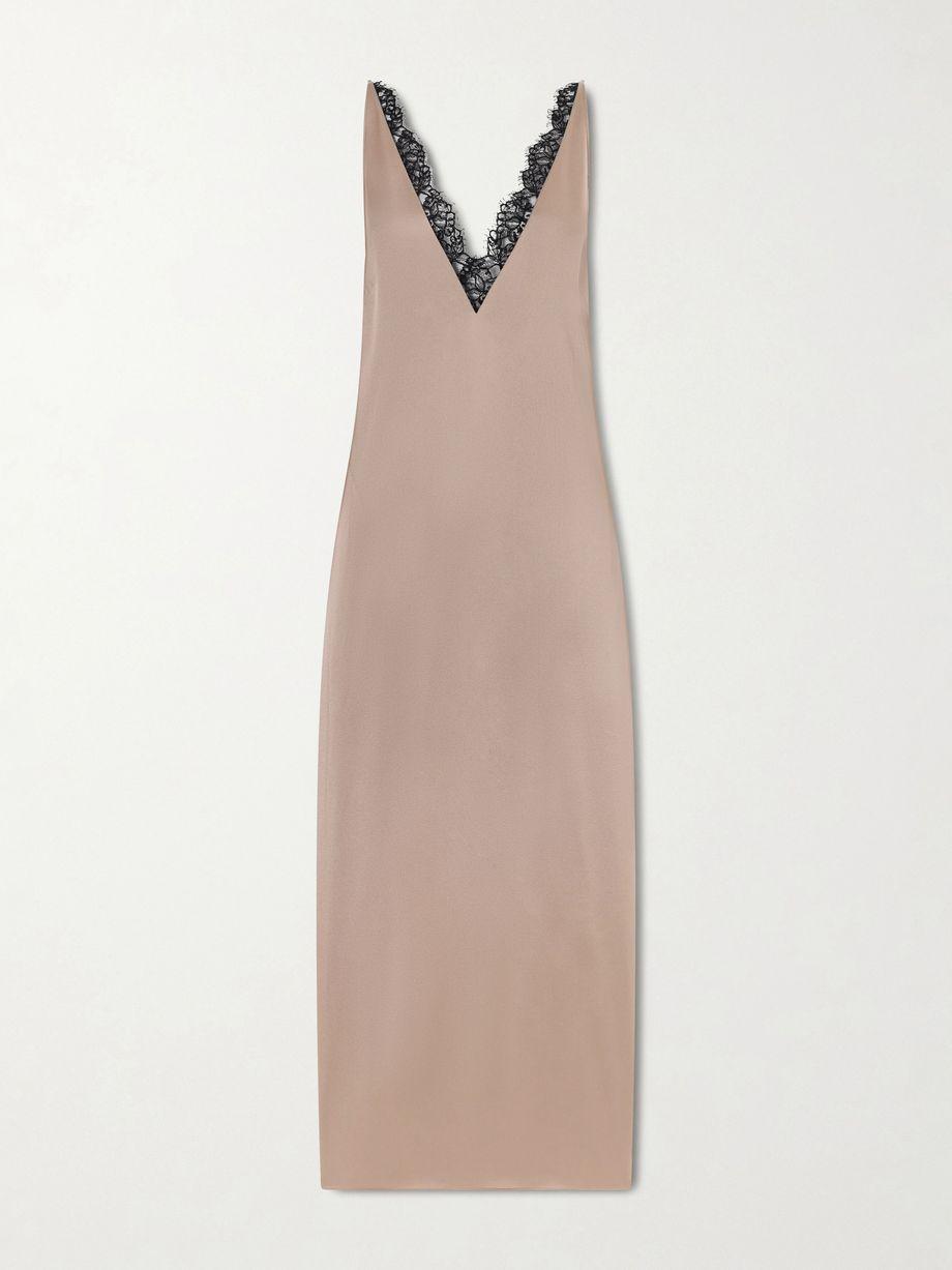 Lace-trimmed satin midi dress by STELLA MCCARTNEY