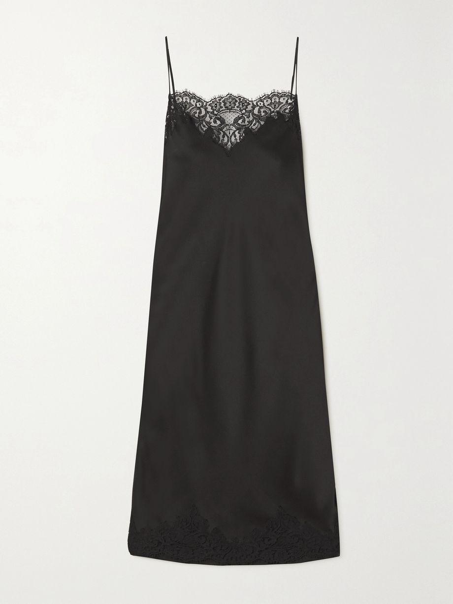 Lace-trimmed satin midi dress by STELLA MCCARTNEY
