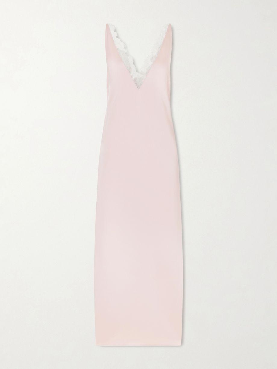 Lace-trimmed satin midi dress by STELLA MCCARTNEY