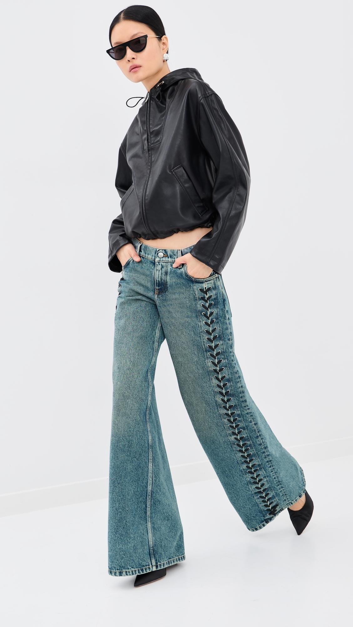 Laced Denim Wide Leg Jeans by STELLA MCCARTNEY