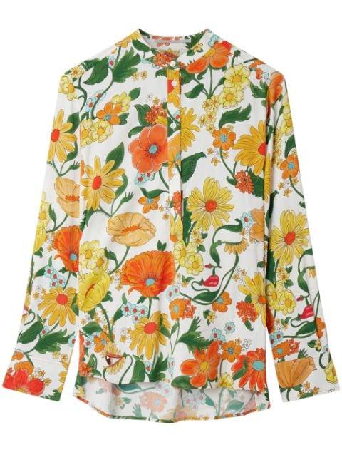 Lady Garden-print collarless shirt by STELLA MCCARTNEY