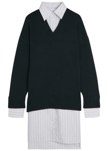 Layered wool and silk-blend mini shirt dress by STELLA MCCARTNEY