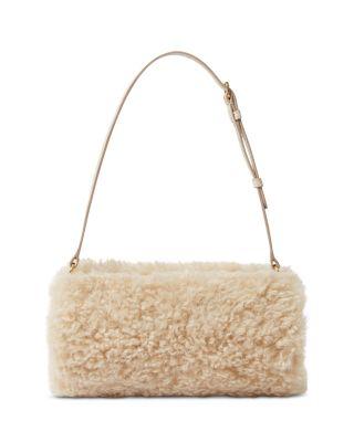 Logo Bracelet Faux Shearling Pouch by STELLA MCCARTNEY