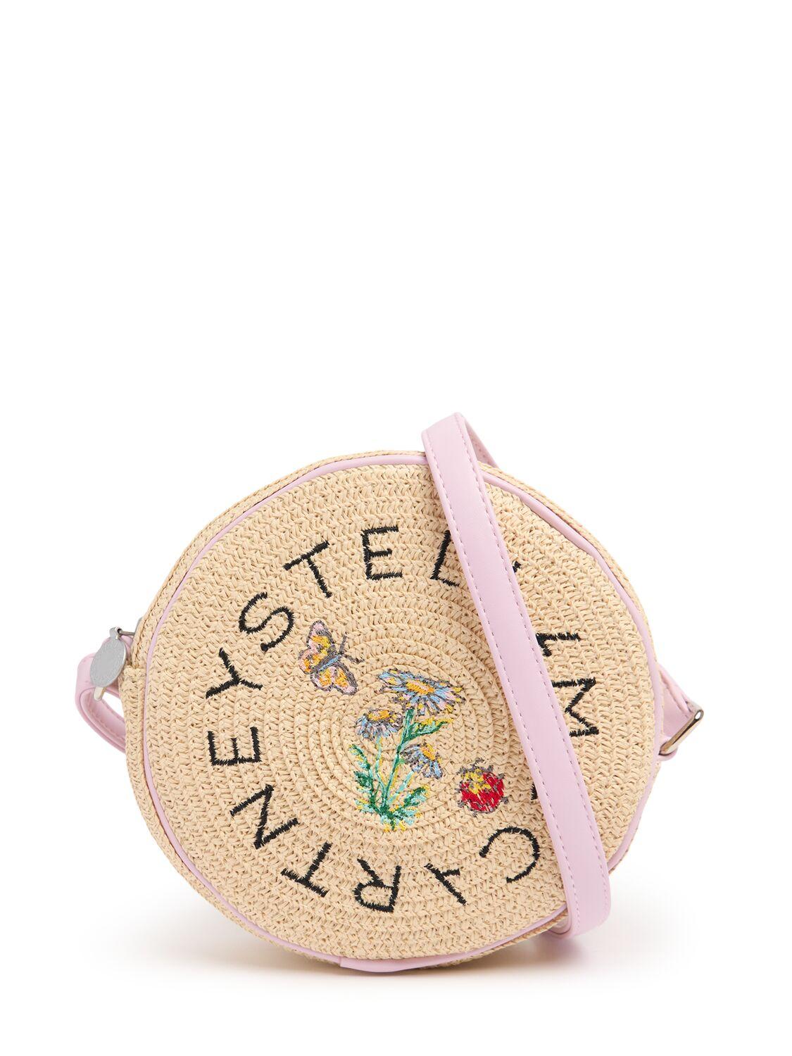 Logo Embroidered Straw Shoulder Bag by STELLA MCCARTNEY