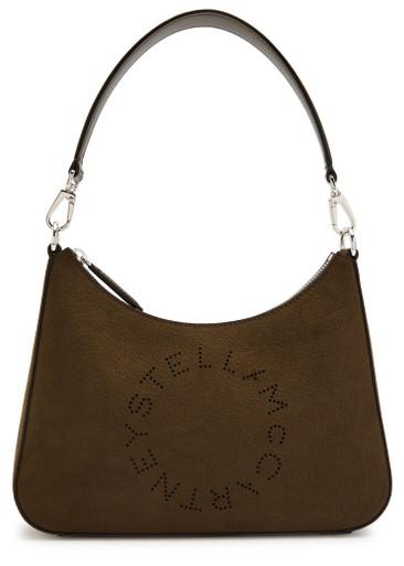 Logo faux nubuck shoulder bag by STELLA MCCARTNEY