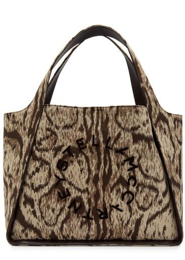 Logo leopard-jacquard canvas tote bag by STELLA MCCARTNEY