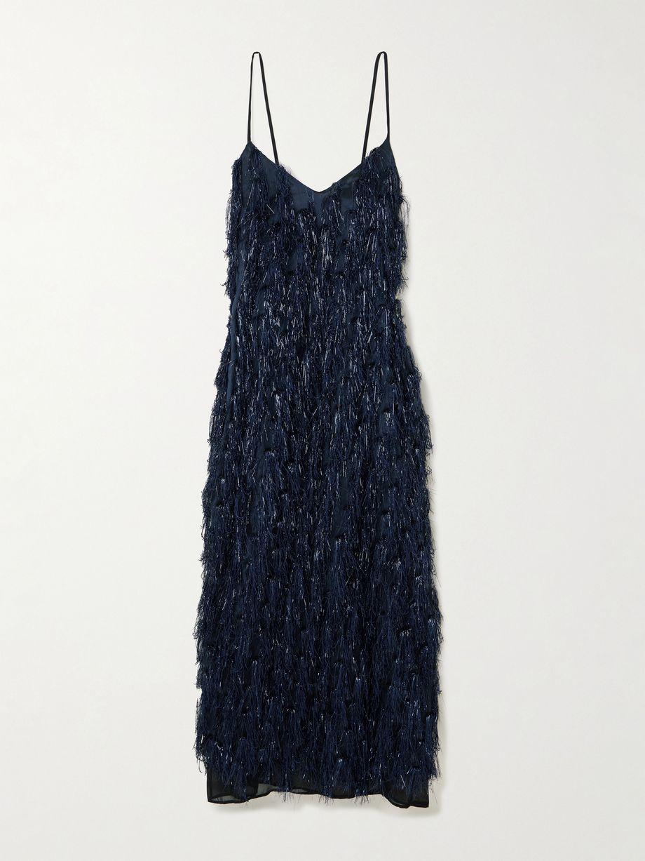 Metallic fringed organza midi dress by STELLA MCCARTNEY