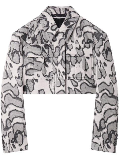 Moth patterned-jacquard cropped jacket by STELLA MCCARTNEY