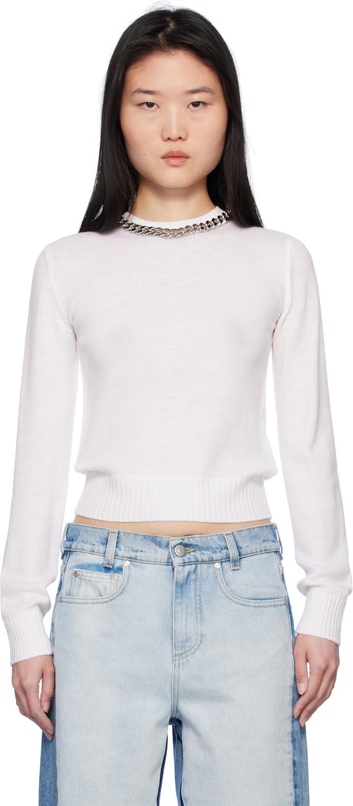 Off-White Falabella Chain Fine-Knit Sweater by STELLA MCCARTNEY