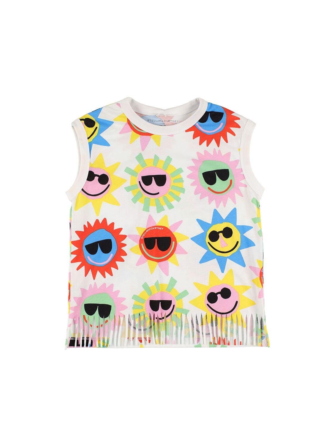 Organic Cotton Printed Top W/fringes by STELLA MCCARTNEY