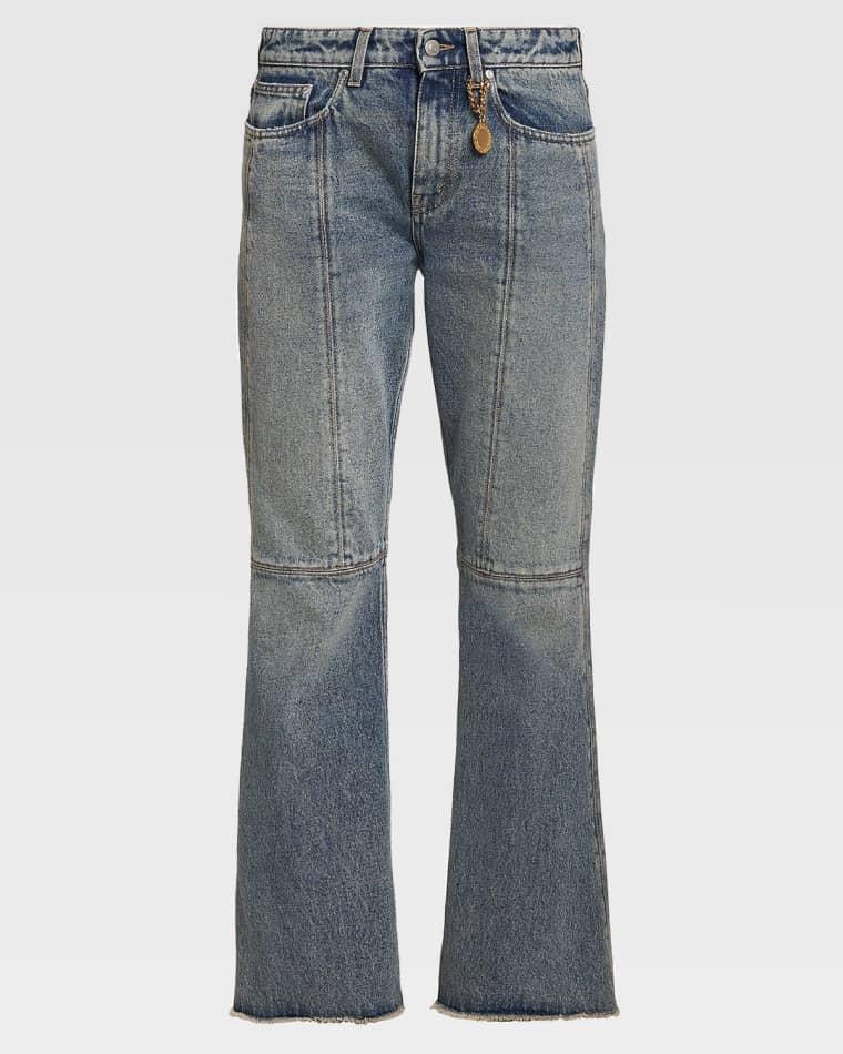 Paneled Kick-Flare Ankle Jeans by STELLA MCCARTNEY