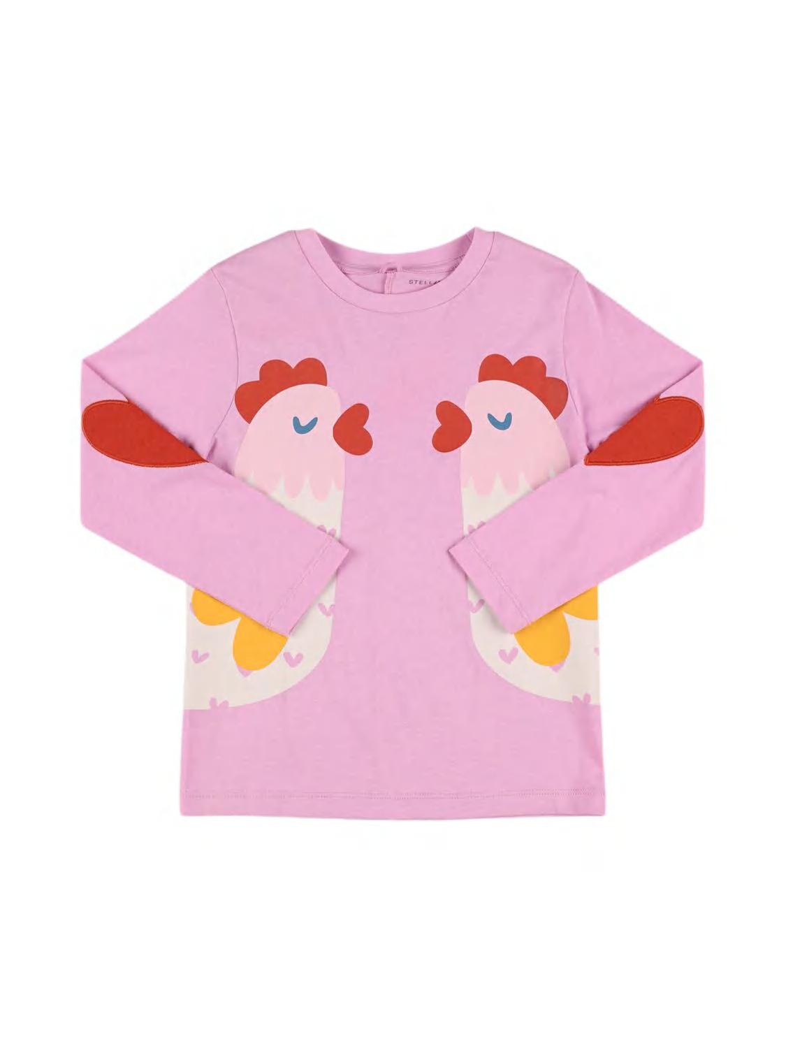 Printed Cotton Jersey Long Sleeve Top by STELLA MCCARTNEY