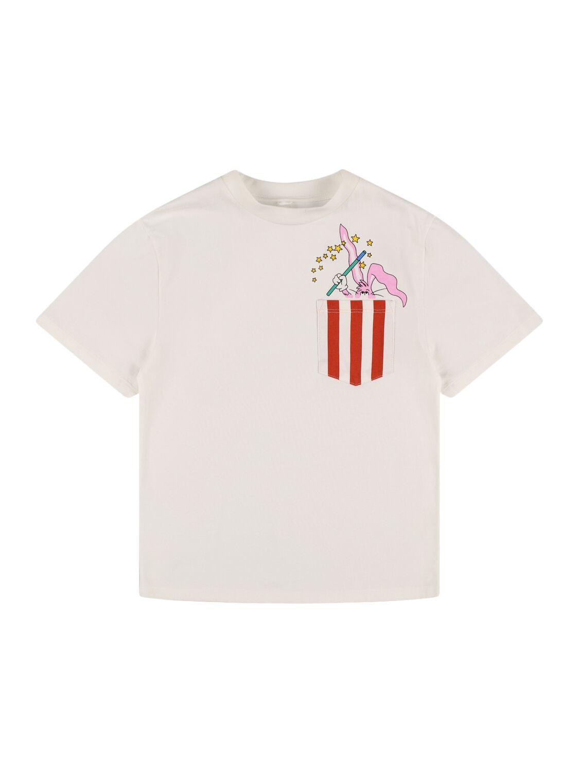 Printed Cotton Jersey T-shirt W/ Pocket by STELLA MCCARTNEY