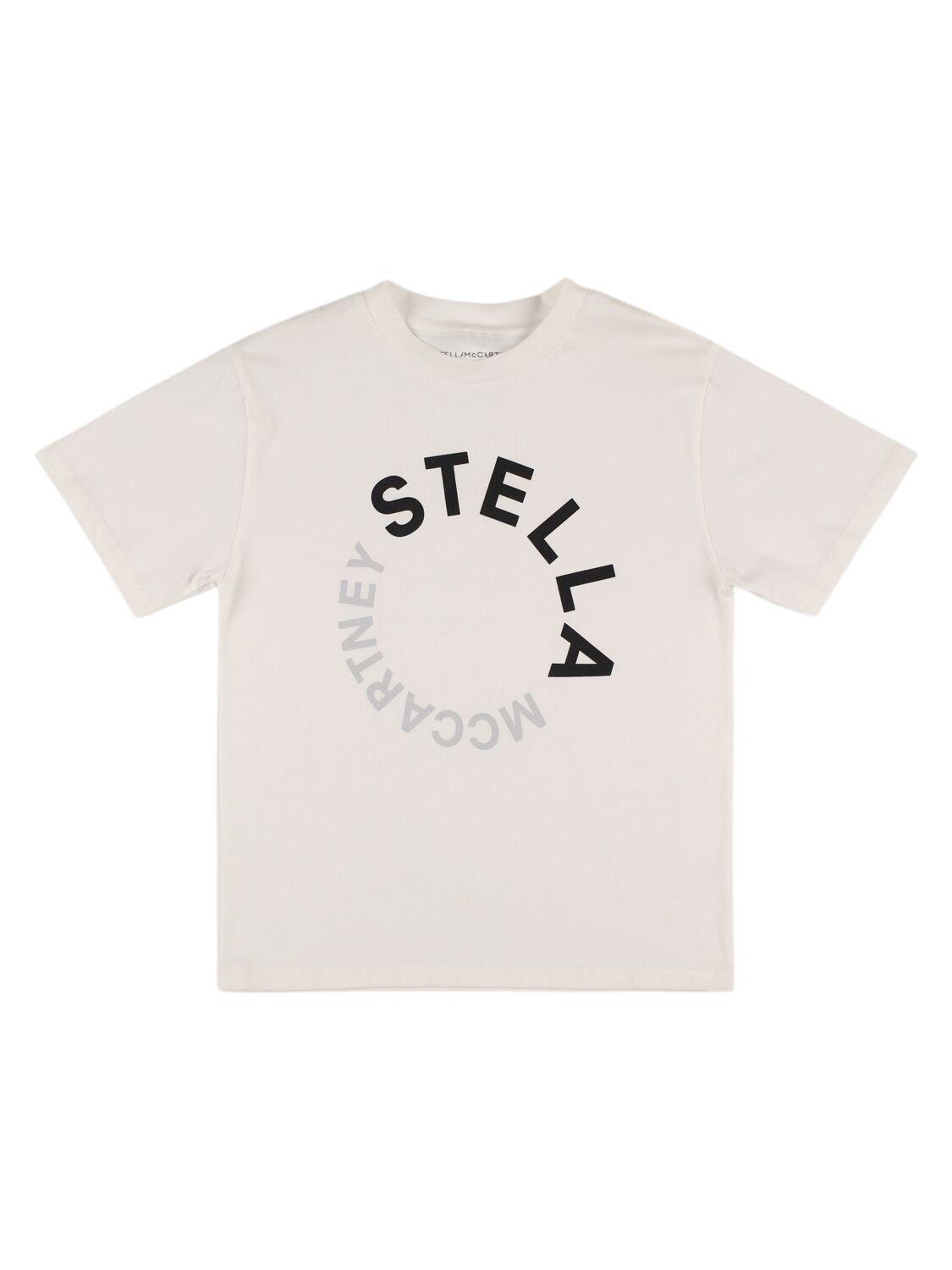 Printed Logo Cotton Jersey T-shirt by STELLA MCCARTNEY