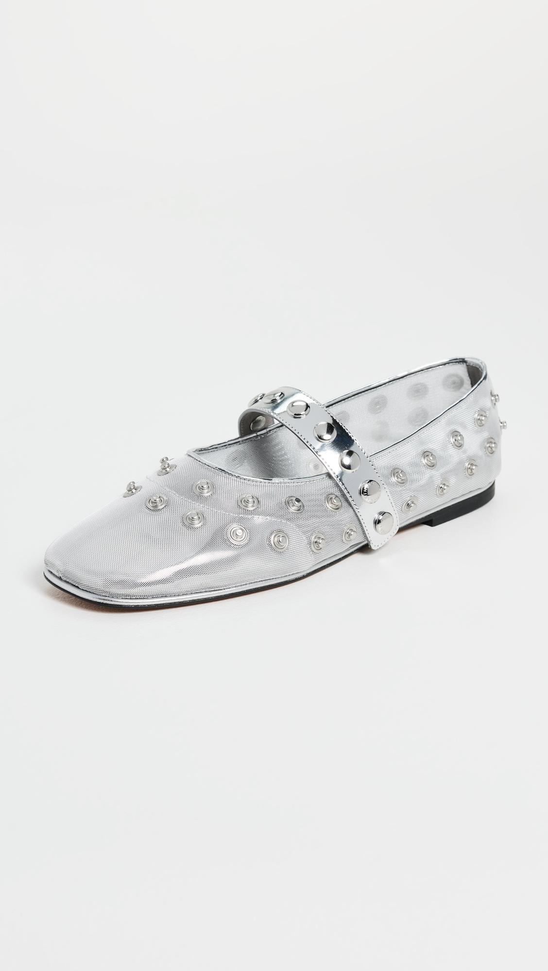 Ryder Day Mesh And Mirror Alter Mat Flats With Snaps by STELLA MCCARTNEY