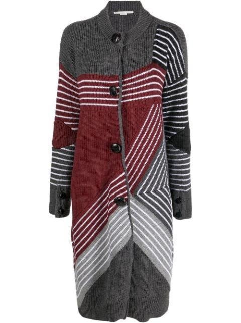 S by S 3D striped virgin wool cardi-coat by STELLA MCCARTNEY