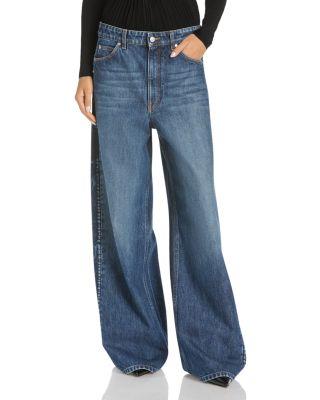 Side Detail Wide Leg Jeans in Dark Blue by STELLA MCCARTNEY