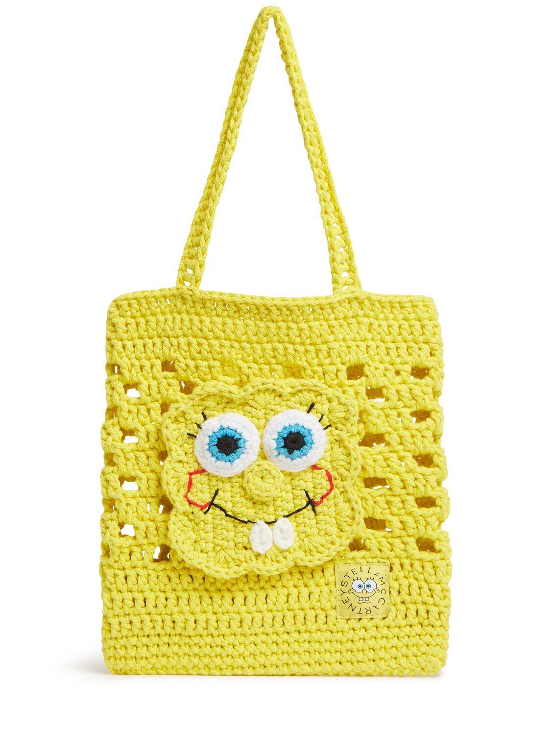 Spongebob Cotton Crochet Tote Bag by STELLA MCCARTNEY