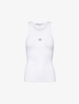 Star-embroidered slim-fit woven-blend top by STELLA MCCARTNEY