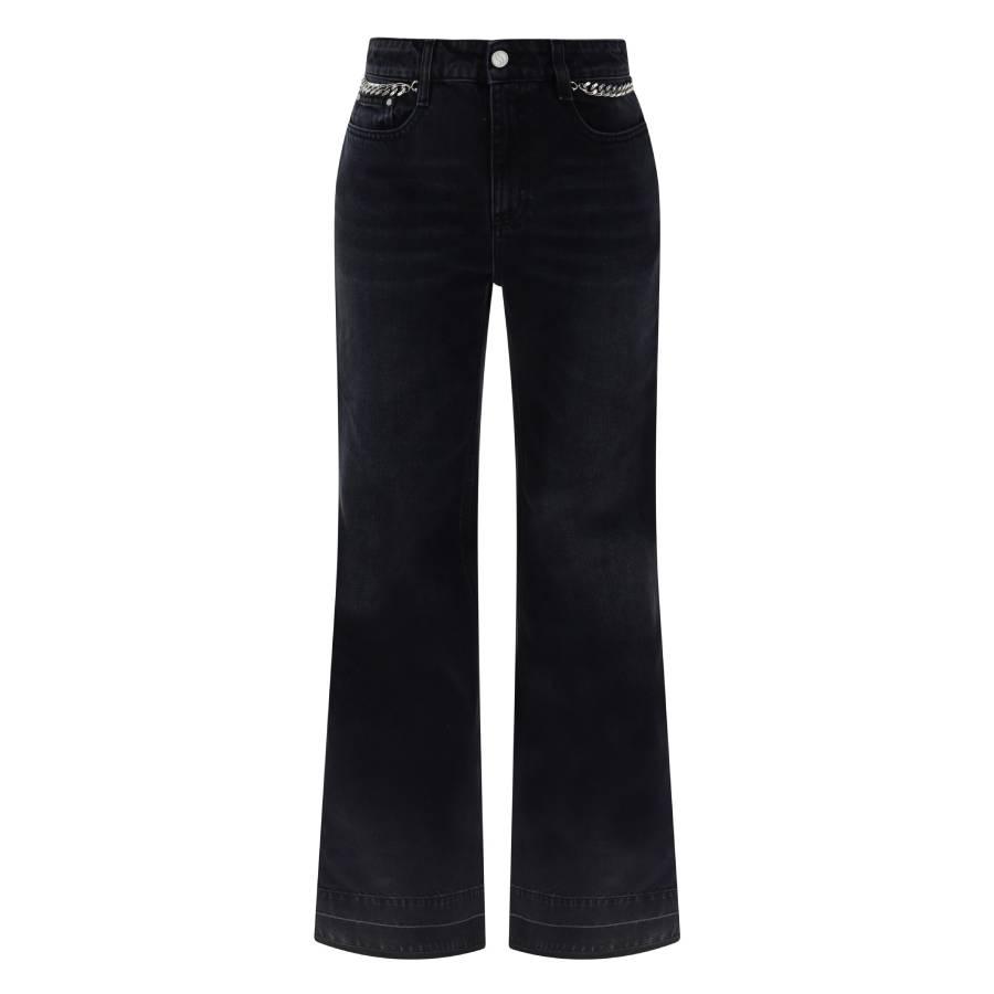 Stella McCartney Black Falabella Cotton Denim Flared Leg Jeans by STELLA MCCARTNEY