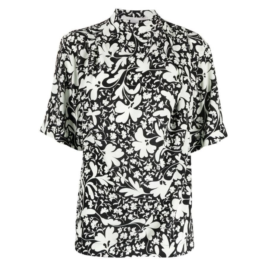 Stella McCartney Black Silk Foral Print Blouse by STELLA MCCARTNEY