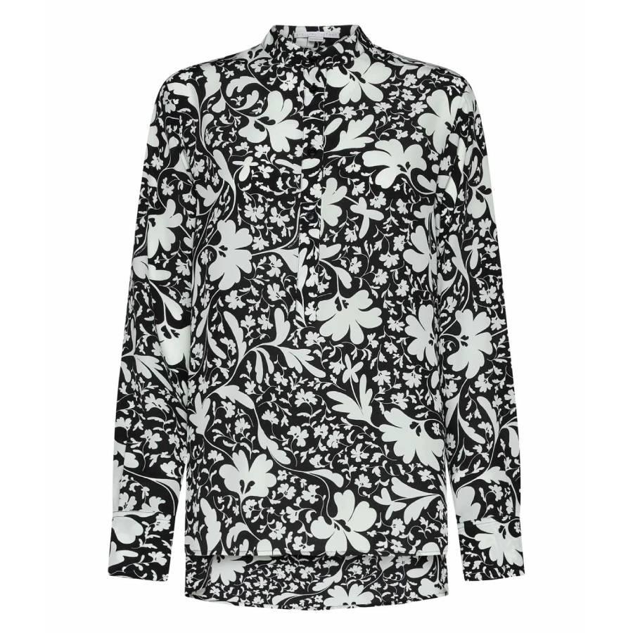 Stella McCartney Black Silk Forest Floral Print Shirt by STELLA MCCARTNEY