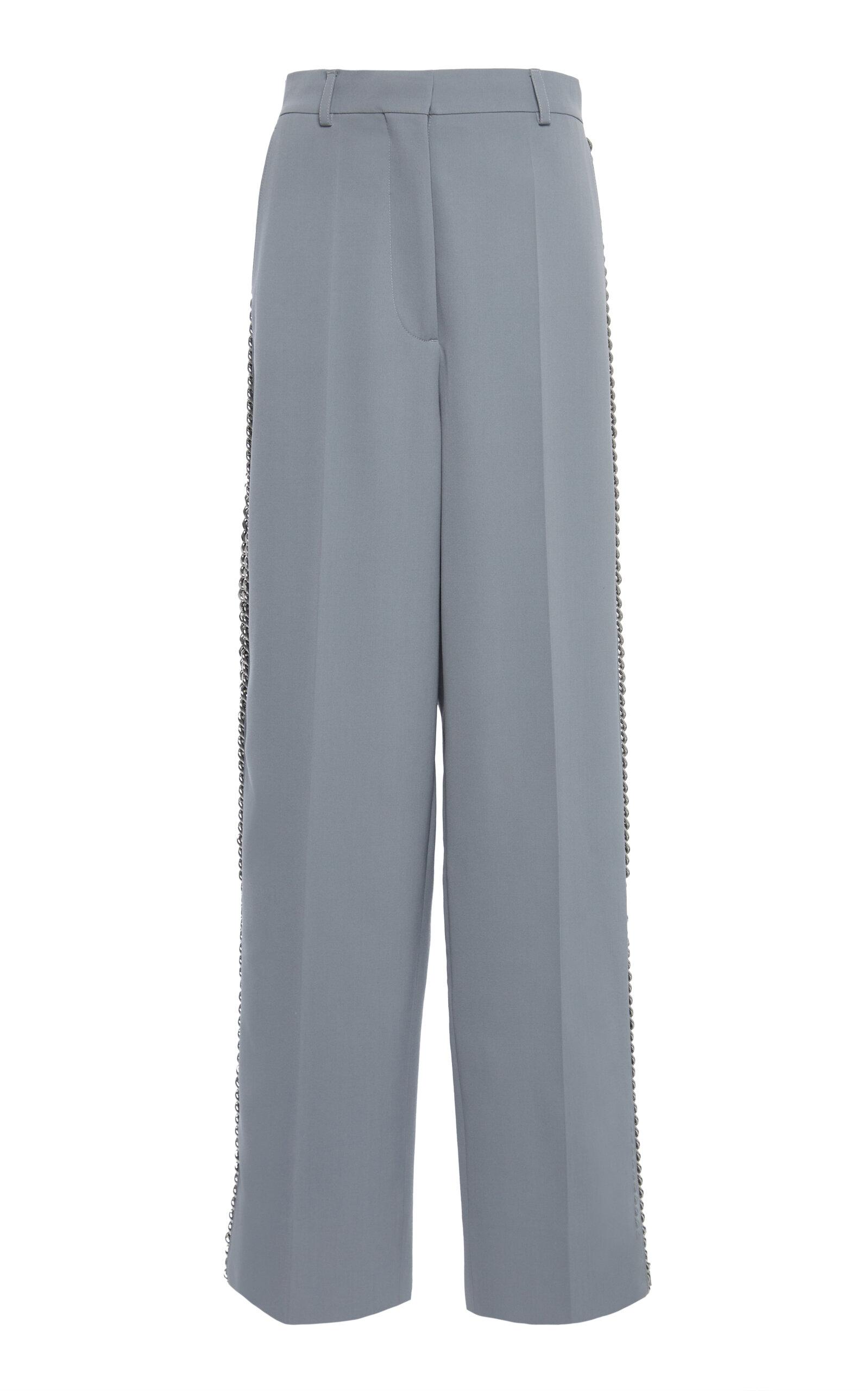 Stella McCartney Chain-Embellished Stretch-Wool Wide-Leg Pants - Moda Operandi by STELLA MCCARTNEY