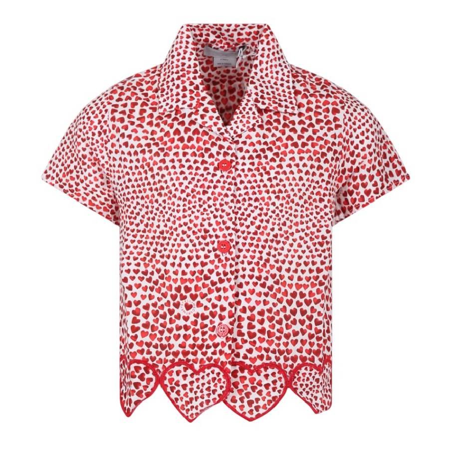 Stella McCartney Girls Red Heart Print Shirt by STELLA MCCARTNEY