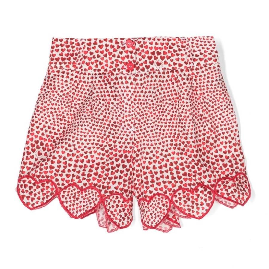 Stella McCartney Girls Short Pants Heart Printed by STELLA MCCARTNEY