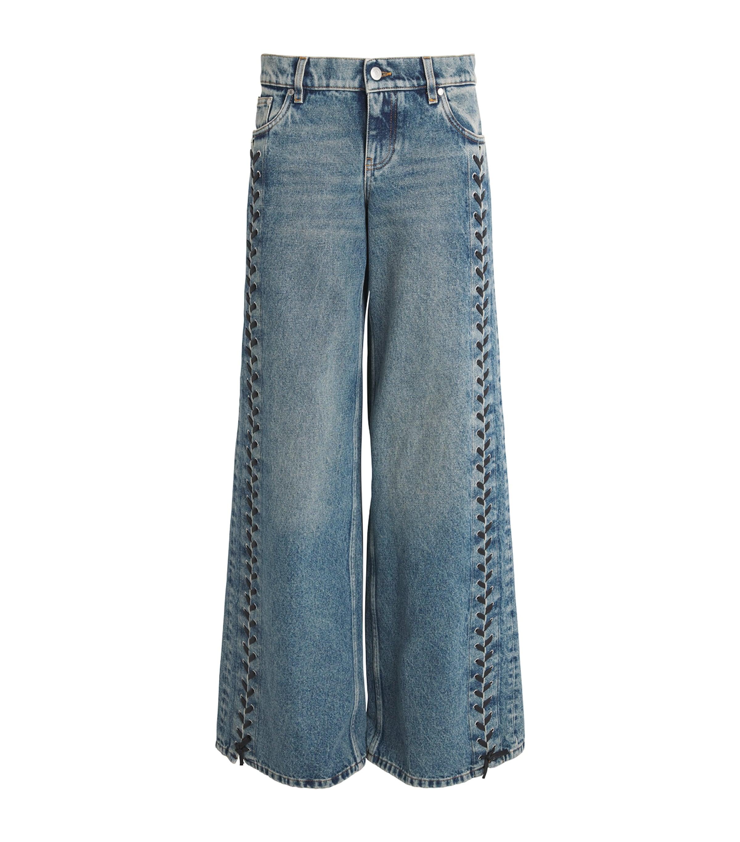 Stella McCartney Lace-Up Wide-Leg Jeans by STELLA MCCARTNEY