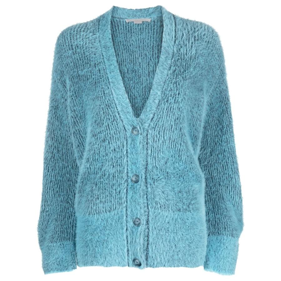Stella McCartney Ladies Blue Fluffy Knit Cardigan by STELLA MCCARTNEY