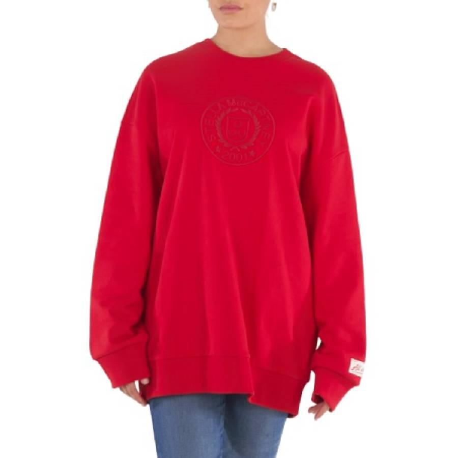 Stella McCartney Red 2001 Logo Crest Embroidred Sweatshirt by STELLA MCCARTNEY
