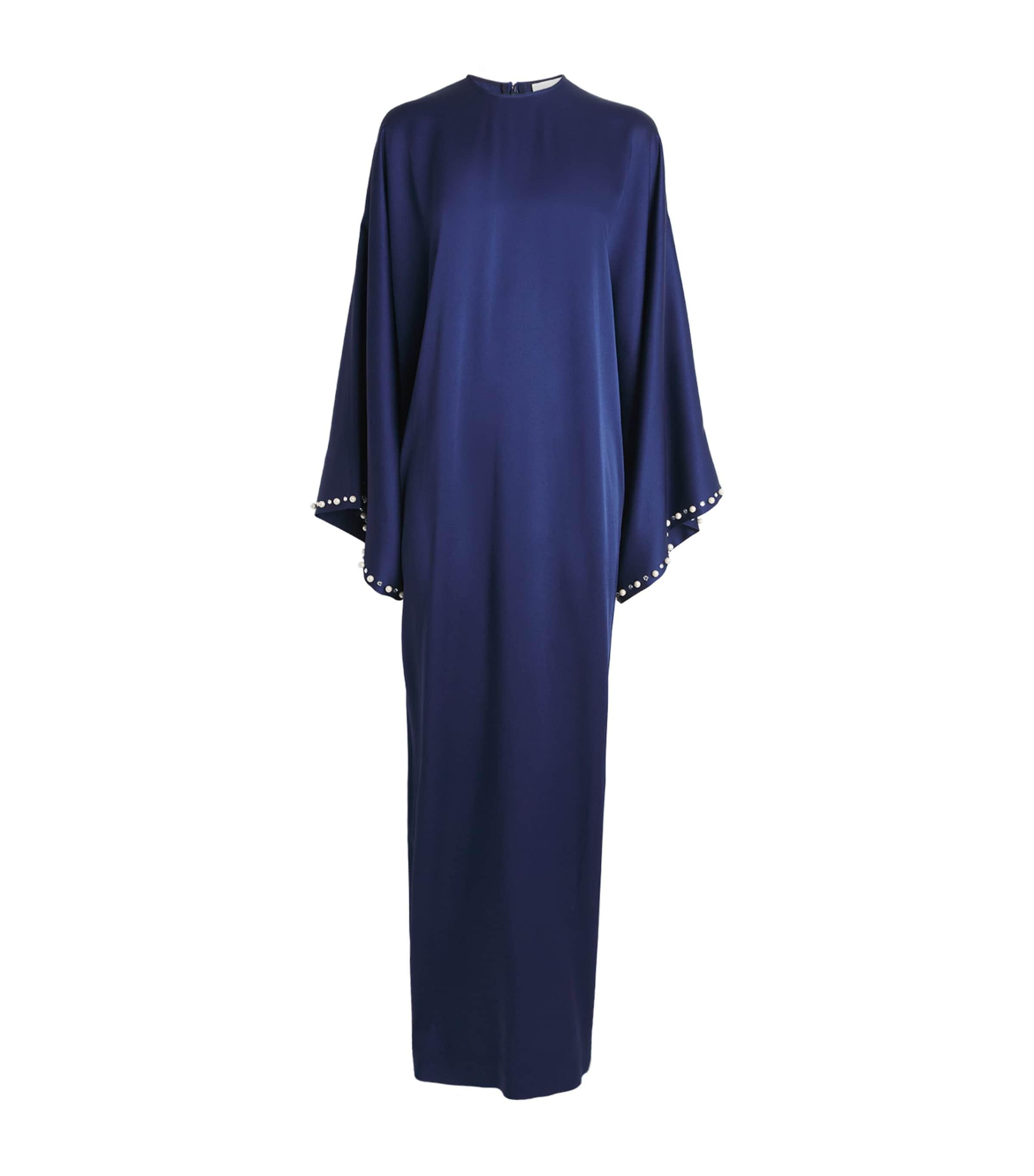 Stella McCartney Satin Faux Pearl-Detail Maxi Dress by STELLA MCCARTNEY
