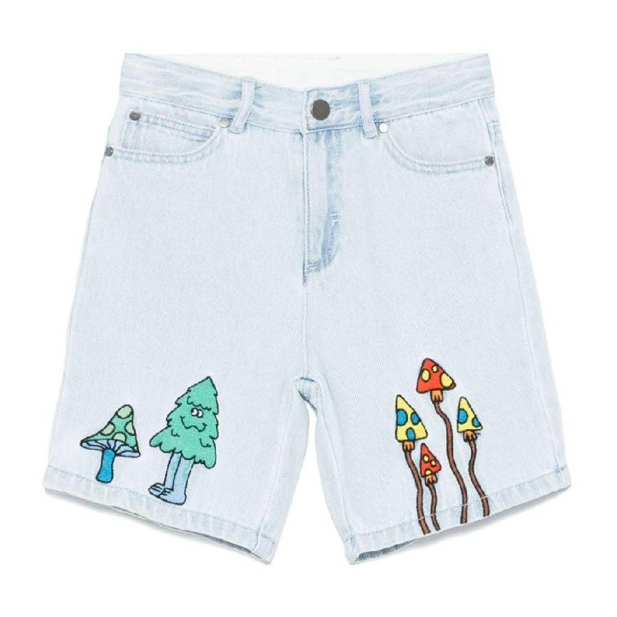Stella Mccartney Kids Woodland Embroidery Denim Shorts by STELLA MCCARTNEY