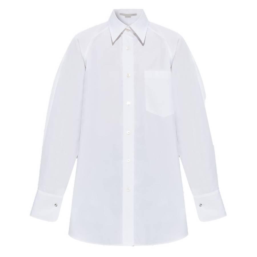 Stella Mccartney Pure White Cotton Poplin Oversize Shirt by STELLA MCCARTNEY
