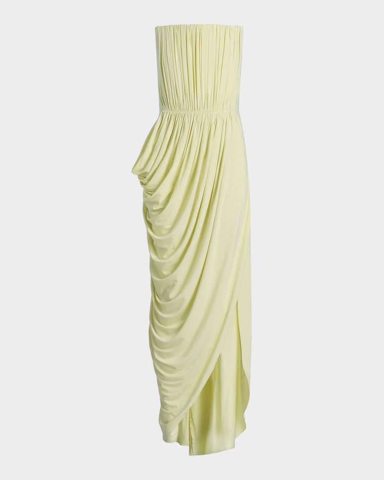 Strapless Draped Crepe Jersey Slit Gown by STELLA MCCARTNEY