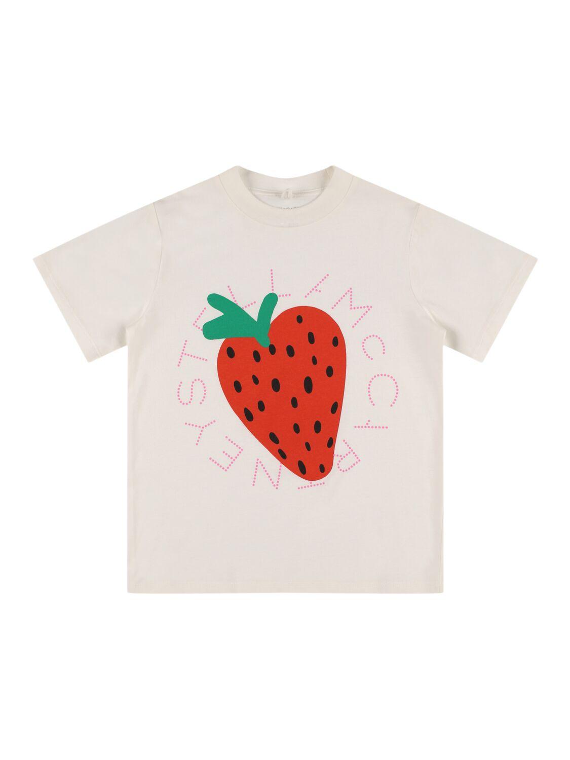 Strawberry Print Cotton Jersey T-shirt by STELLA MCCARTNEY