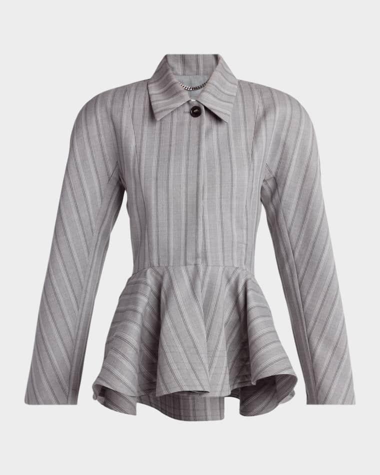 Striped Tailored Peplum Jacket by STELLA MCCARTNEY