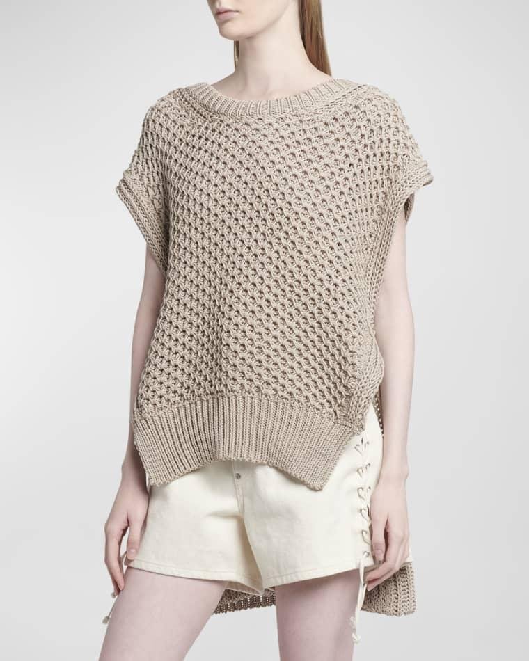 Textured Cotton Knit Cap-Sleeve Poncho by STELLA MCCARTNEY