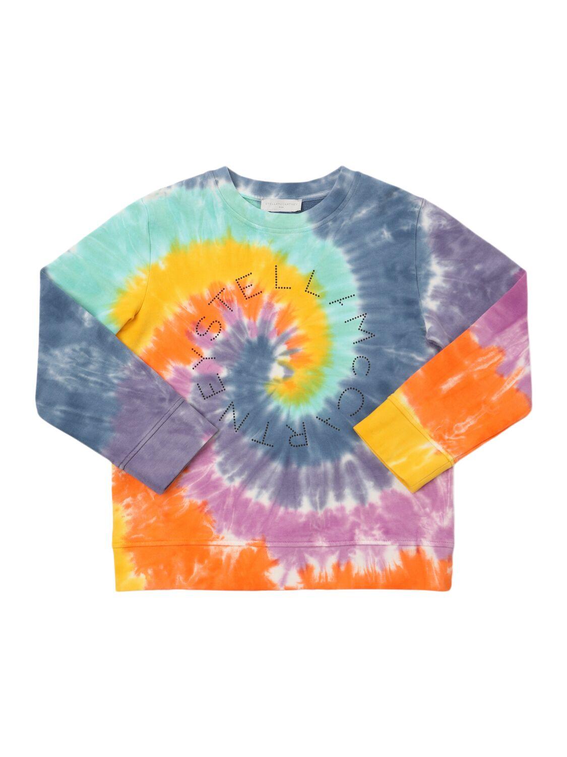 Tie Dyed Cotton Crewneck Sweatshirt by STELLA MCCARTNEY