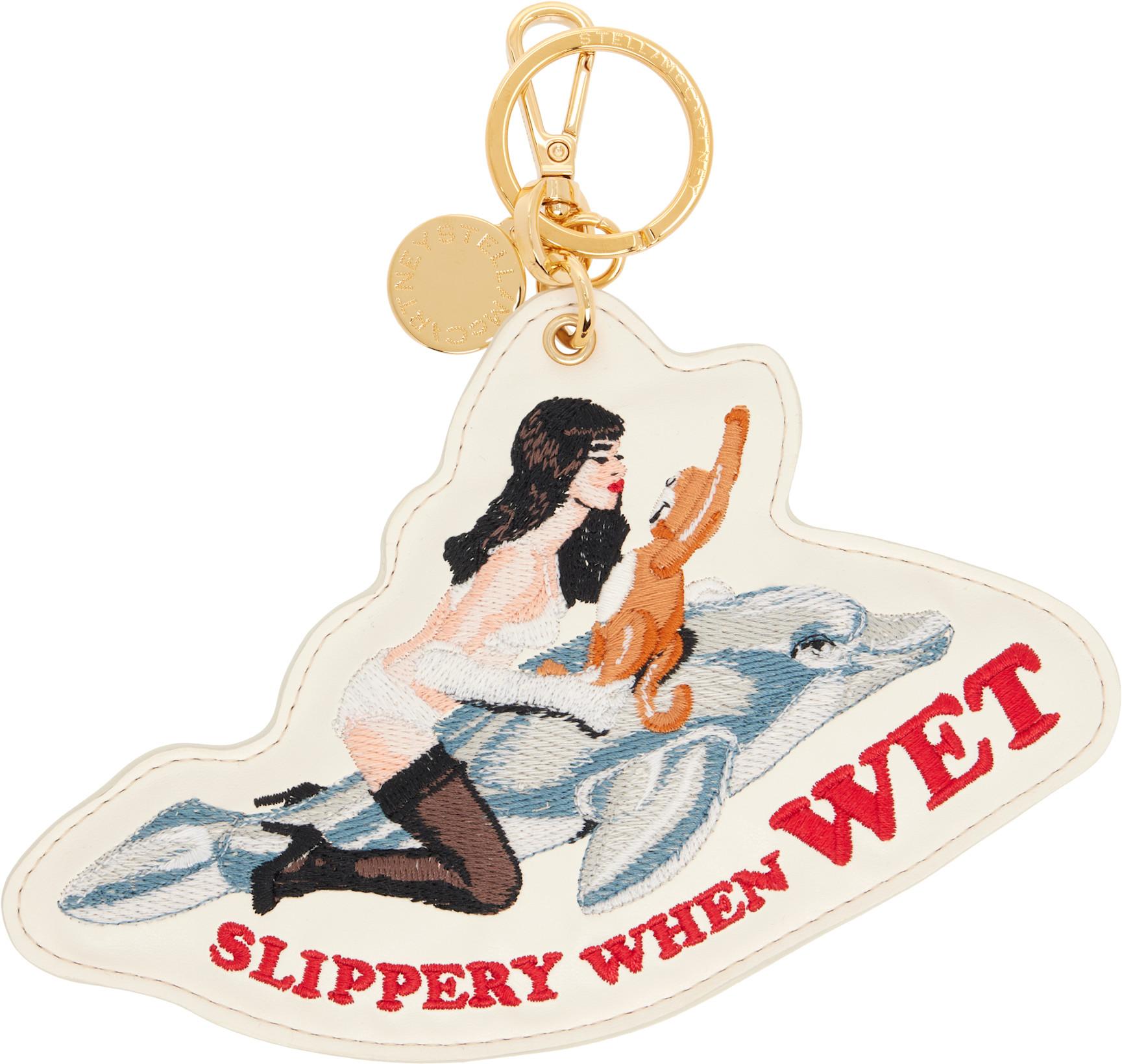 White Jeff Koons Edition 'Slippery When Wet' Keychain by STELLA MCCARTNEY