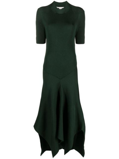 asymmetric ribbed-knit dress by STELLA MCCARTNEY