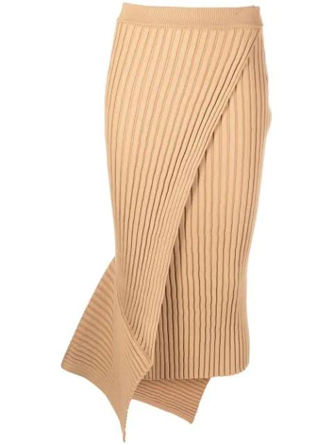 asymmetric ribbed-knit wrap skirt by STELLA MCCARTNEY