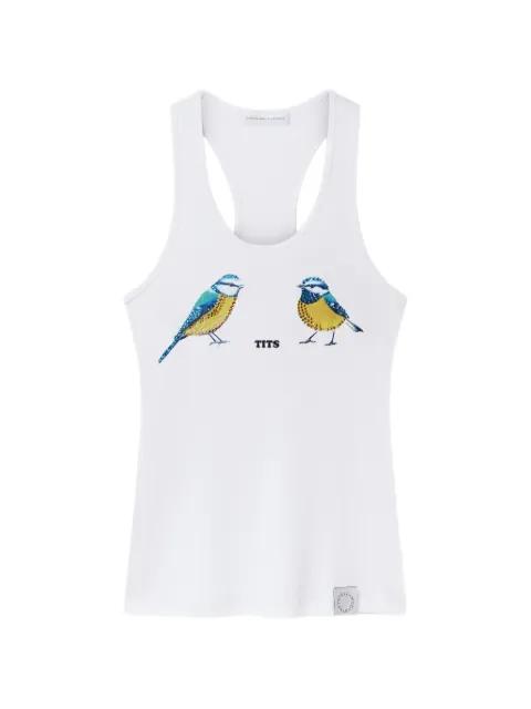 bird-print ribbed tank top by STELLA MCCARTNEY